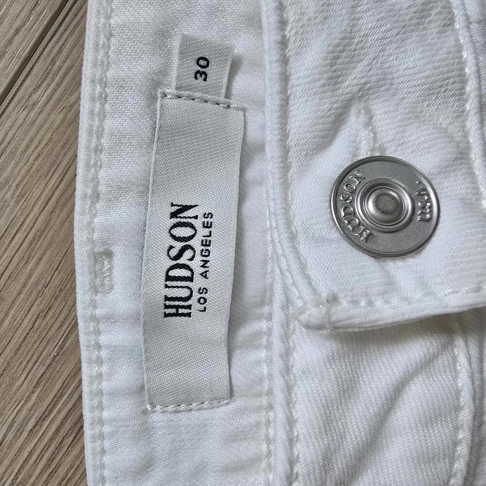 HUDSON - White Denim Shorts, Size 30 - Picture 2 of 5